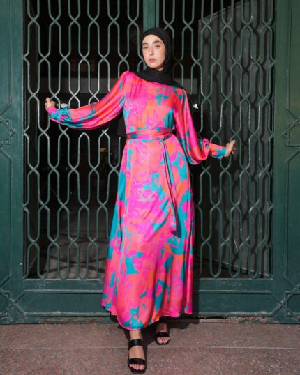 Multicolors Satin Dress